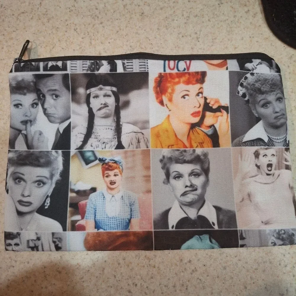 I Love Lucy Canvas Zippered Makeup Cosmetic Pouch
